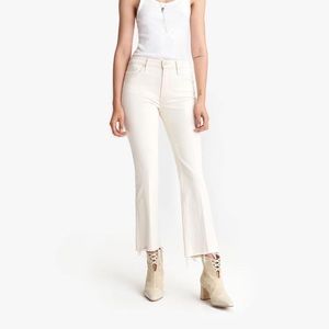 MOTHER Denim - The Insider Ankle Fray in Act Natural Cream White Size 30